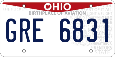 OH license plate GRE6831