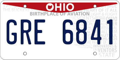 OH license plate GRE6841