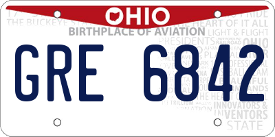 OH license plate GRE6842
