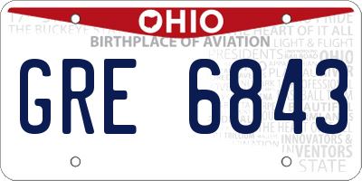 OH license plate GRE6843