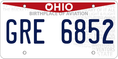 OH license plate GRE6852