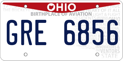 OH license plate GRE6856