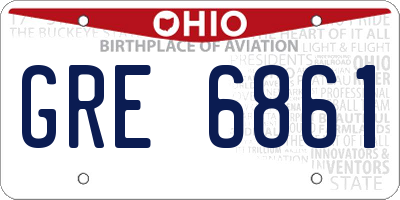 OH license plate GRE6861