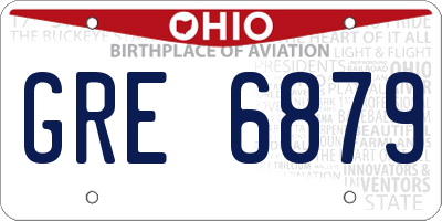 OH license plate GRE6879
