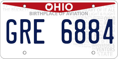 OH license plate GRE6884