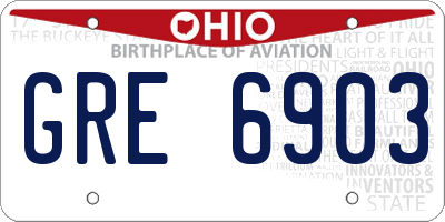 OH license plate GRE6903