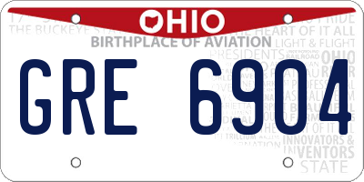 OH license plate GRE6904