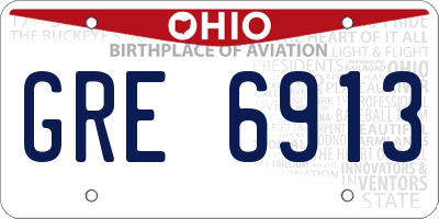 OH license plate GRE6913