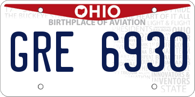 OH license plate GRE6930