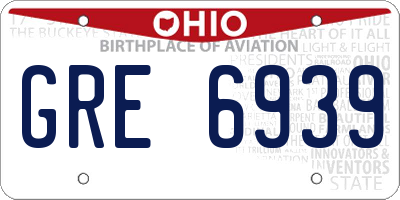 OH license plate GRE6939