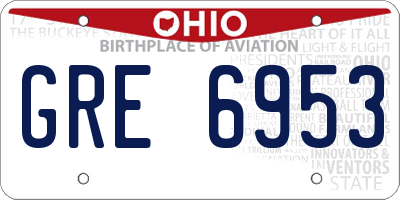 OH license plate GRE6953