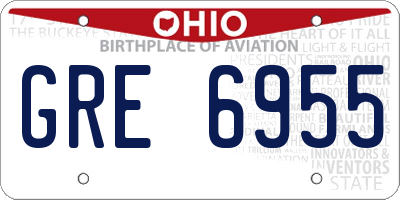 OH license plate GRE6955