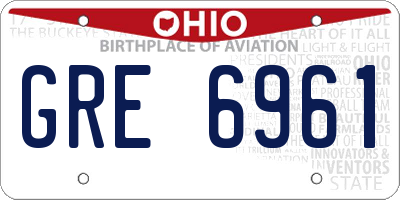 OH license plate GRE6961