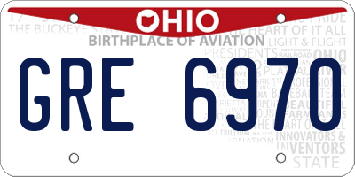 OH license plate GRE6970