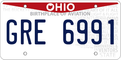 OH license plate GRE6991