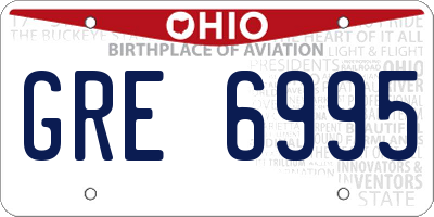 OH license plate GRE6995