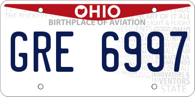 OH license plate GRE6997