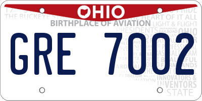 OH license plate GRE7002