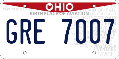 OH license plate GRE7007