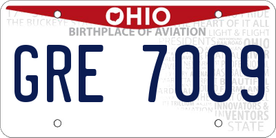 OH license plate GRE7009