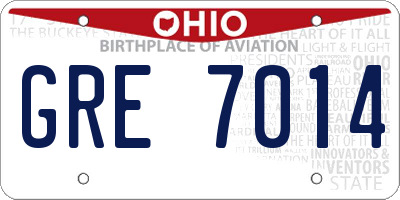 OH license plate GRE7014