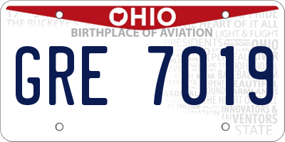 OH license plate GRE7019