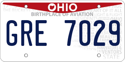 OH license plate GRE7029