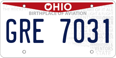 OH license plate GRE7031