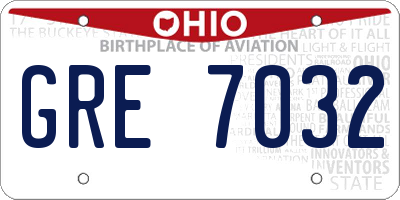 OH license plate GRE7032
