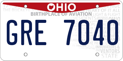 OH license plate GRE7040