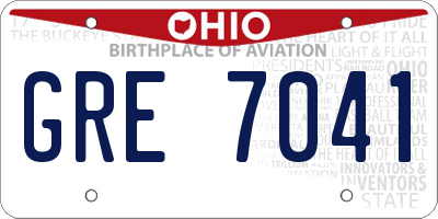 OH license plate GRE7041