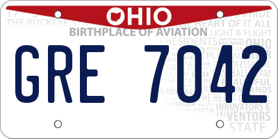 OH license plate GRE7042