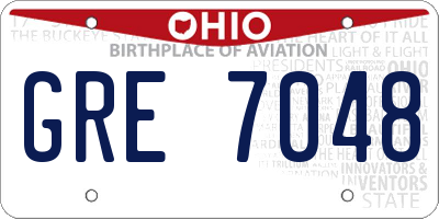 OH license plate GRE7048