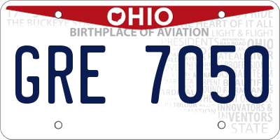 OH license plate GRE7050