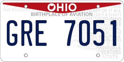 OH license plate GRE7051