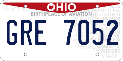OH license plate GRE7052