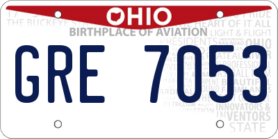 OH license plate GRE7053