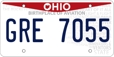 OH license plate GRE7055