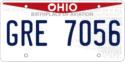 OH license plate GRE7056