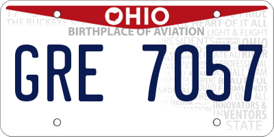 OH license plate GRE7057