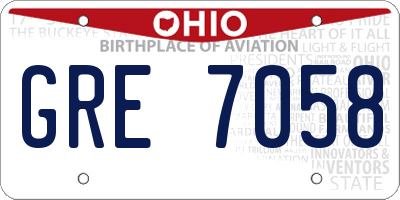 OH license plate GRE7058