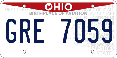 OH license plate GRE7059