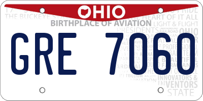 OH license plate GRE7060
