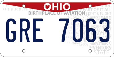 OH license plate GRE7063
