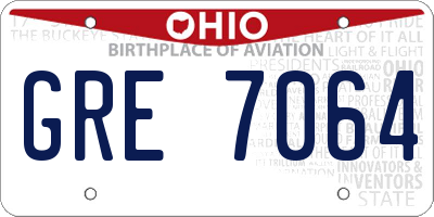 OH license plate GRE7064