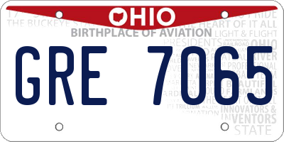 OH license plate GRE7065