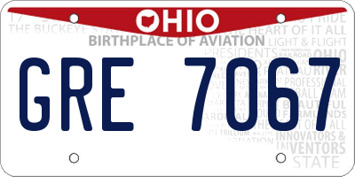 OH license plate GRE7067