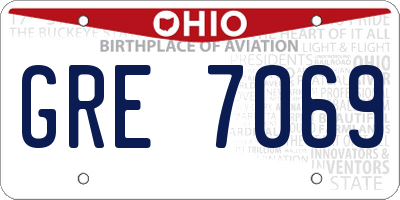 OH license plate GRE7069