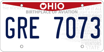 OH license plate GRE7073