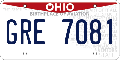 OH license plate GRE7081